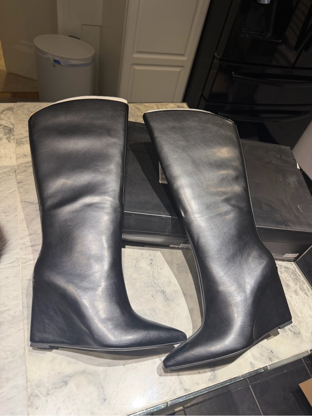 INC International Concepts Black Over-the-Knee Pointed Toe Boots women 10 m - Picture 7 of 8